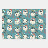 Fun Retro Weihnachtskatzen Geschenkpapier Set (Vorderseite 2)