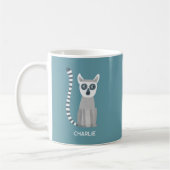 Fun Ring Tails Lemur Personalisierter Name Kaffeetasse (Links)
