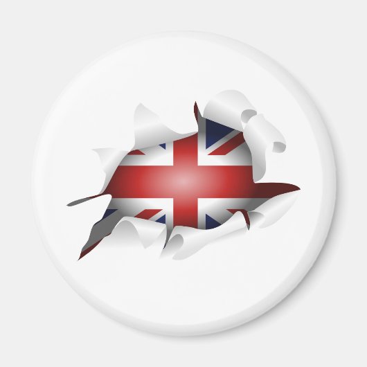 Fun Ripped Loch mit Gewerkschaft Jack Flag Magnet (Vorne)