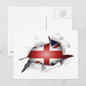 Fun Ripped Loch mit Gewerkschaft Jack Flag Postkarte (Vorne/Hinten)
