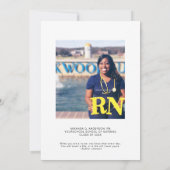 Fun RN Krankenschwester Foto Abschluss Feier Einladung (Rückseite)