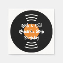 Fun Rock & Roll Thema Geburtstagsparty Servietten