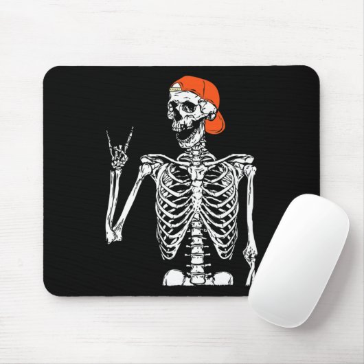 Fun Rocker Skeleton Hand Rock on Costume Halloween Mousepad (Mit Mouse)