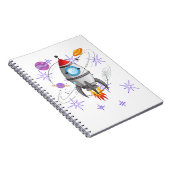 Fun Rocket Ship Space Stars Planets Notizblock (Rechte Seite)