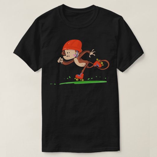 Fun Roller Skaten Monkey T-Shirt (Design vorne)