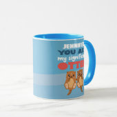 Fun romantische bedeutende OTTER Wortpuff Brust Br Tasse (VorderseiteRechts)