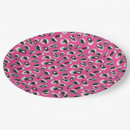 Fun Rosa Camouflage/Tierdruckdesign Pappteller (Schrägansicht)