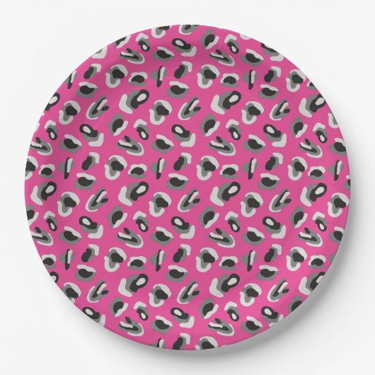 Fun Rosa Camouflage/Tierdruckdesign Pappteller (Vorderseite)