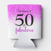 Fun rosa Konfetti 50 und fabelhafter individuelle  Dosenkühler (Rückseite)