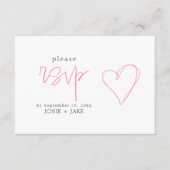 Fun rosa Liebe Herzklammer uAwg Begleitkarte (Vorderseite)