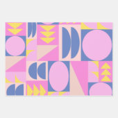 Fun rosa Lila Patchwork Quilt Geometrisches Muster Geschenkpapier Set (Vorderseite 3)
