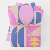 Fun rosa Lila Patchwork Quilt Geometrisches Muster Geschenkpapier Set (Beispiel)