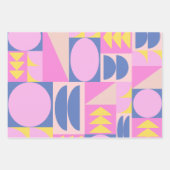 Fun rosa Lila Patchwork Quilt Geometrisches Muster Geschenkpapier Set (Vorderseite)