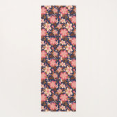 Fun rosa Retro Blumenmuster Monogramm Yoga Mat Yogamatte (Rückseite)