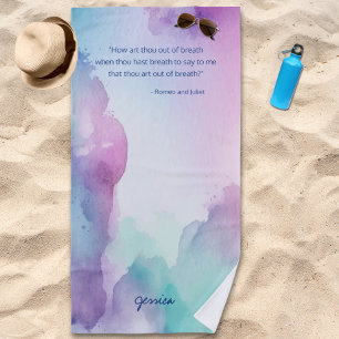 Fun Rosa und blaue Pastellfarben - Zitat Strandtuch