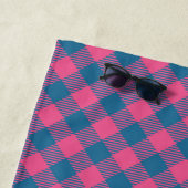 Fun Rosa und Blauer Tartan Strandtuch (Beispiel)