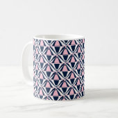 Fun rosa und blaues Muster Kaffeetasse (Vorderseite Links)