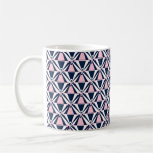 Fun rosa und blaues Muster Kaffeetasse