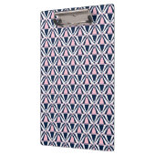 Fun rosa und blaues Muster Klemmbrett (Links)