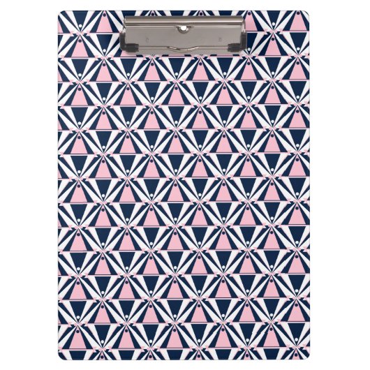 Fun rosa und blaues Muster Klemmbrett (Vorderseite)