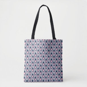 Fun rosa und blaues Muster Tasche