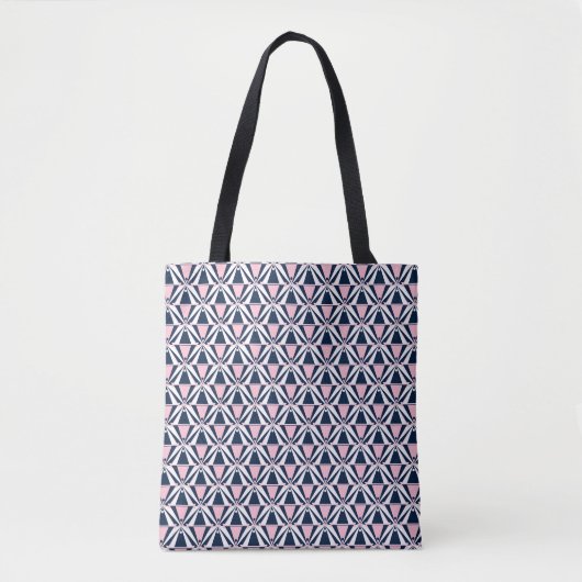 Fun rosa und blaues Muster Tasche (Vorderseite)