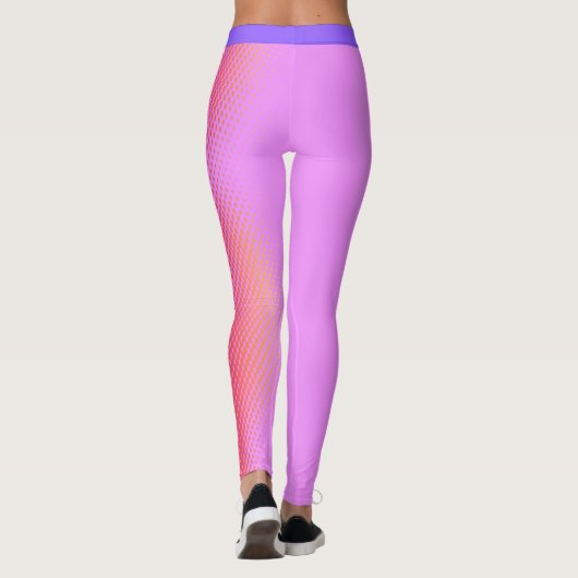 Fun Rosa und Lila Streifen mit Ihrem Namen auf Ros Leggings (Rückseite)