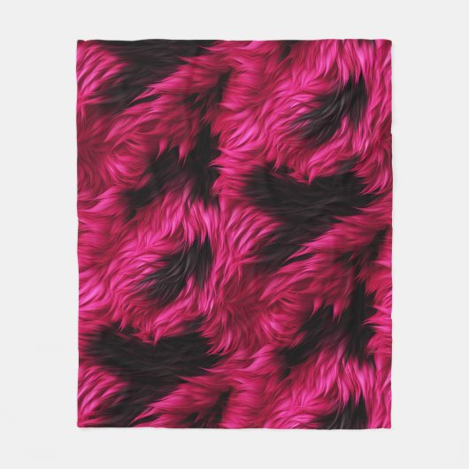 Fun Rosa und Schwarze Imitate Monster-Pelzstruktur Fleecedecke (Vorderseite)
