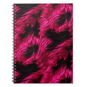 Fun Rosa und Schwarze Imitate Monster-Pelzstruktur Notizblock