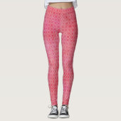 Fun rosa und weiße geometrische Muster Leggings (Vorderseite)