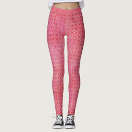 Fun rosa und weiße geometrische Muster Leggings