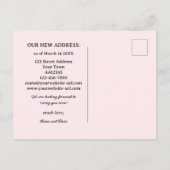 Fun Rosa Vintages Foto Rahmen Neue Adresse Ankündigungspostkarte (Rückseite)