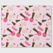 Fun rosa Wellness-Center Muster Party Packpapier (Flach)