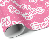 Fun rosa Wellness-Center Party Wortart Packpapier (Rolleneckpunkt)