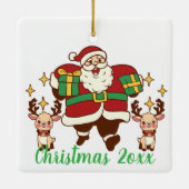 FUN rot und grün Hinzufügen Sie Ihr FOTO SANTA Keramikornament (Rückseite)