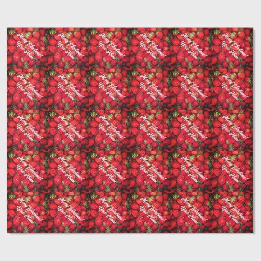 Fun rote Erdbeere Brauch Weihnachtsverpackung Geschenkpapier (Flach)