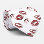 FUN! Rote Lipstick-Prints Krawatte (Gerollt)
