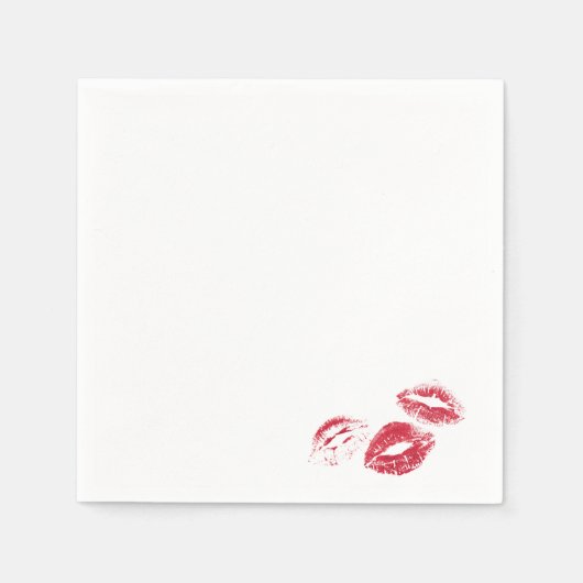 FUN! Rote Lipstick-Prints Serviette (Vorderseite)