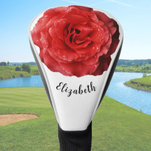 Fun rote Rose Blume individuelle Name Damen Golf Headcover