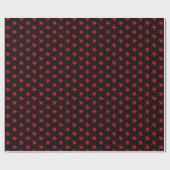 Fun rote und schwarze Sternexplosion Muster modern Geschenkpapier (Flach)