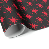Fun rote und schwarze Sternexplosion Muster modern Geschenkpapier (Rolleneckpunkt)