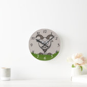 Fun Round Cartoon Goat Runde Wanduhr (Zuhause)