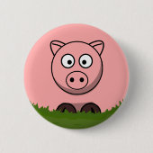 Fun Round Cartoon Pig Button (Vorderseite)