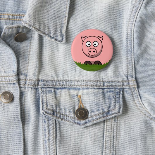 Fun Round Cartoon Pig Button (Beispiel)
