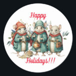 Fun Round Christmas Mice Stickers<br><div class="desc">Auf der Suche nach einem kostengünstigen Weg, um eine zusätzliche Touch von Eleganz zu Ihren Weihnachtsumschlägen oder Gefallen-Taschen, schauen Sie nicht weiter, diese Hübschen Weihnachtsmäuse Stickers sind perfekt für den Job! Karo aus meiner Sammlung für andere Designs und Stile, es gibt etwas für jeden da. Ich hoffe, du hast sehr...</div>