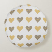 Fun Round Pillow mit Boho Hearts Rundes Kissen (Rückseite)