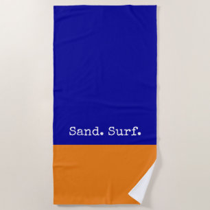 Fun Royal Blue Orange Abstrakt Sand Surf Shore Strandtuch