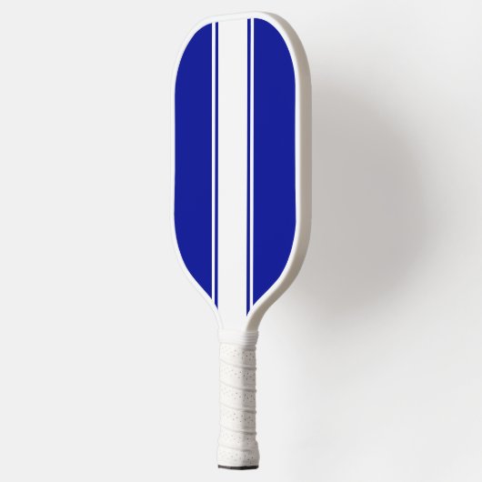 Fun Royal Blue Slim White Racing Stripese Pickleball Schläger (Links)