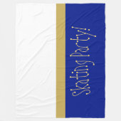 Fun Royal Blue White Color Block "SKATEN PARTY" Fleecedecke (Vorderseite)