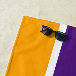 Fun Royal Lila Orange White Retro Racing Streifen Strandtuch